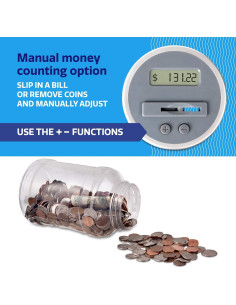 Hucha Digital de Conteo de Monedas M&R con Pantalla LCD 2