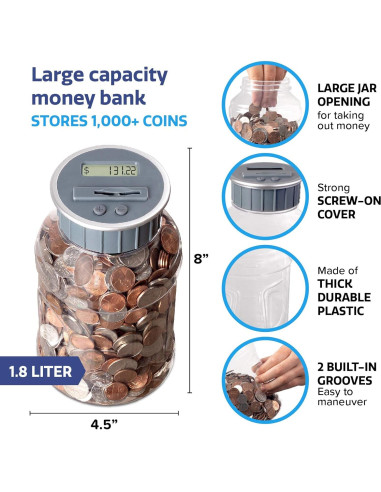 Hucha Digital de Conteo de Monedas M&R con Pantalla LCD