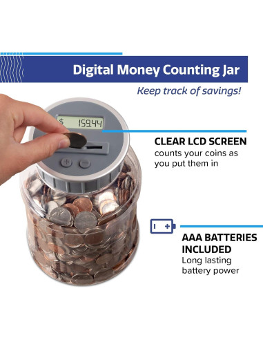 Hucha Digital de Conteo de Monedas M&R con Pantalla LCD