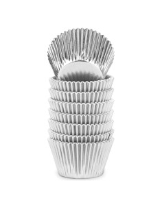 Forros de Cupcake Jumbo GiFBERA Plateados 160 Unidades