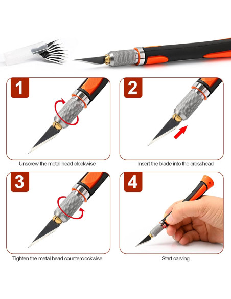 Juego de cuchillos de precisión EHDIS con 10 hojas - Naranja