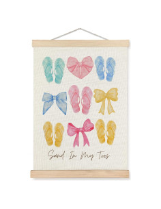 Póster Colgante Lienzo SPBL&L Chanclas Playa 30x40 cm