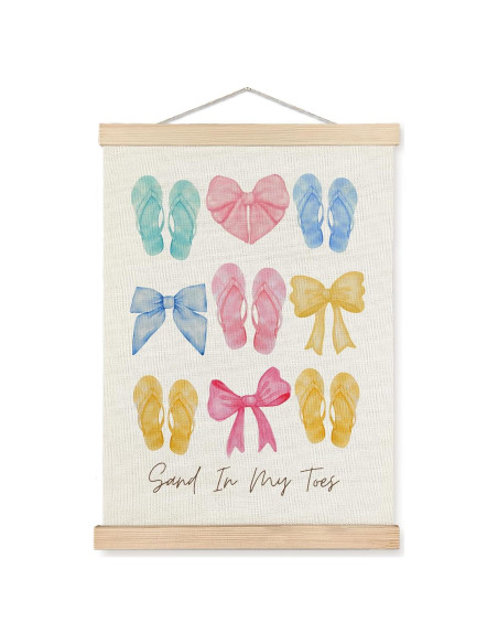 Póster Colgante Lienzo SPBL&L Chanclas Playa 30x40 cm