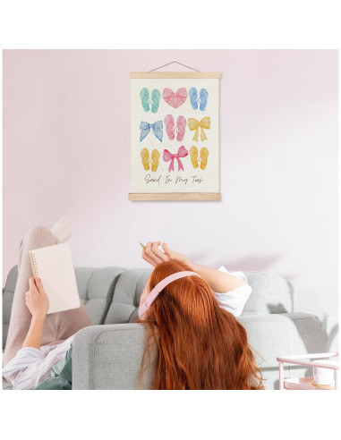 Póster Colgante Lienzo SPBL&L Chanclas Playa 30x40 cm