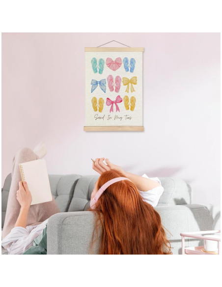 Póster Colgante Lienzo SPBL&L Chanclas Playa 30x40 cm