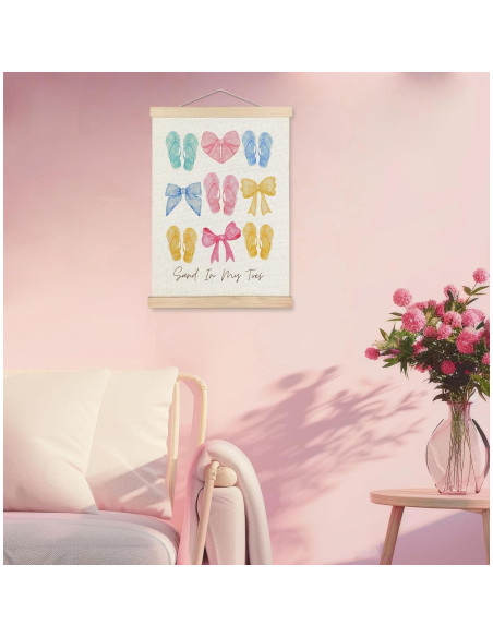 Póster Colgante Lienzo SPBL&L Chanclas Playa 30x40 cm