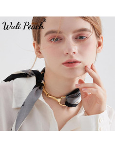 Anillo de Bufanda Horsebit WULI PEACH de Acero Inoxidable 2