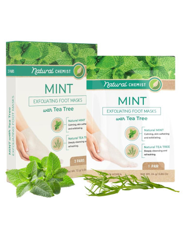 Mascarillas para Pies Klar & Co - Menta y Árbol de Té - 3 Pares