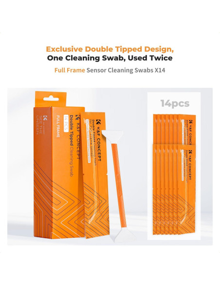 K&F Concept Kit de Limpieza de Sensor 14 Pcs 24mm Doble Punta