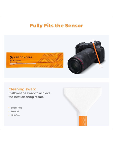 K&F Concept Kit de Limpieza de Sensor 14 Pcs 24mm Doble Punta