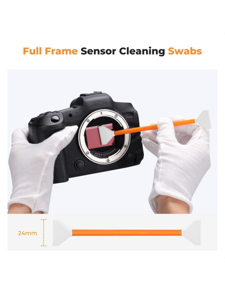 K&F Concept Kit de Limpieza de Sensor 14 Pcs 24mm Doble Punta