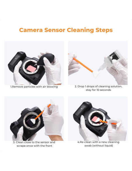 K&F Concept Kit de Limpieza de Sensor 14 Pcs 24mm Doble Punta