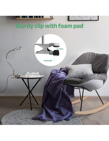 Luz LED de Lectura Clip on GLORIOUS-LITE Plata 36 LEDs 4 Modos