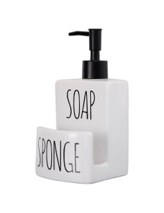 Dispensador de Jabón Cerámico ADAVAS.Y&G con Soporte para Esponja