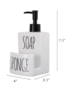 Dispensador de Jabón Cerámico ADAVAS.Y&G con Soporte para Esponja 2