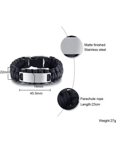 Pulsera de Supervivencia de Acero Inoxidable LiFashion con Versículos Bíblicos 2