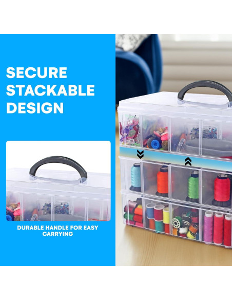 Contenedor de Almacenamiento Apilable Bins & Things 3 Niveles 30 Compartimentos