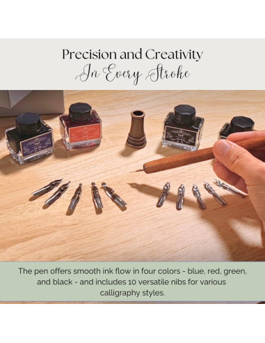 Juego de Plumas Caligráficas Pockets & Places con 10 Puntas y Tinta