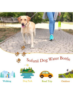 Botella de Agua para Perros Sofunii 0.45L Verde a Prueba de Fugas 2
