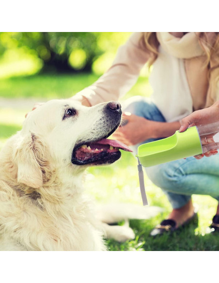 Botella de Agua para Perros Sofunii 0.45L Verde a Prueba de Fugas