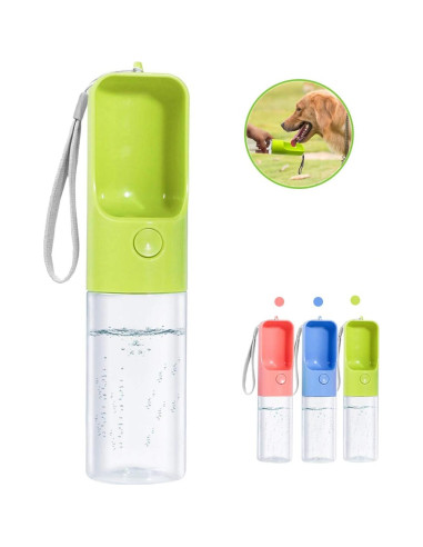 Botella de Agua para Perros Sofunii 0.45L Verde a Prueba de Fugas