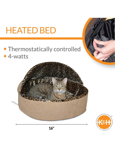 Cama Térmica K&H Thermo-Kitty Pequeña 40.64 cm Marrón