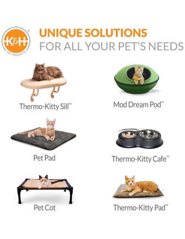 Cama Térmica K&H Thermo-Kitty Pequeña 40.64 cm Marrón