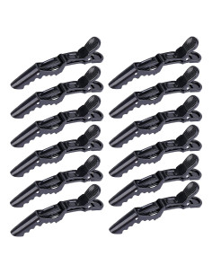 Clips para el cabello HH&LL 12pcs Dientes Anchos Negro
