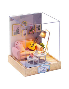 Kit Casa de Muñecas DIY Flever Hora del Té con Muebles