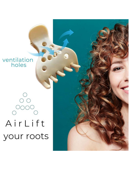 Clips de Elevación de Raíz Cocoa & Cali - Set de 8 Pinzas Voluminizadoras para Cabello Rizado