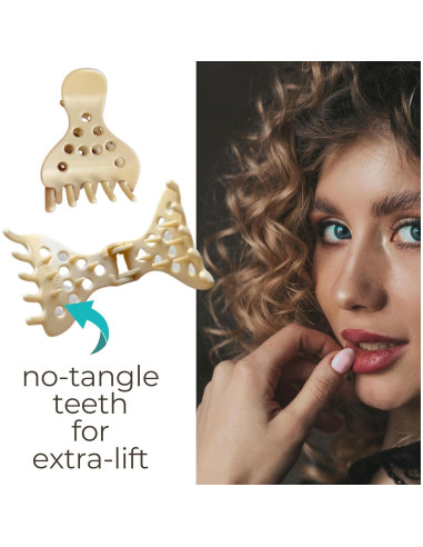 Clips de Elevación de Raíz Cocoa & Cali - Set de 8 Pinzas Voluminizadoras para Cabello Rizado