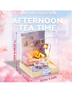 Kit Casa de Muñecas DIY Flever Hora del Té con Muebles 2