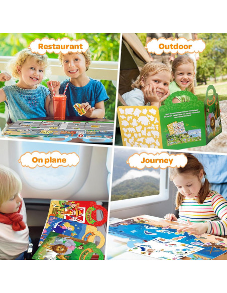 4 Libros de Pegatinas Reutilizables Uranus&No.1 para Niños 4 Libros de Pegatinas Reutilizables Uranus&No.1 para Niños