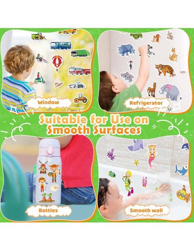 4 Libros de Pegatinas Reutilizables Uranus&No.1 para Niños