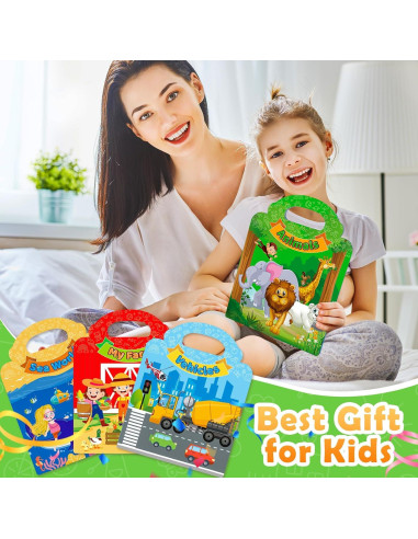 4 Libros de Pegatinas Reutilizables Uranus&No.1 para Niños