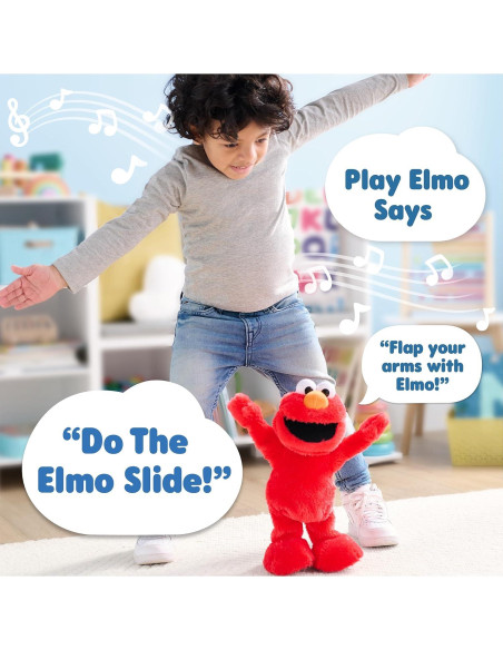 Muñeco de peluche Elmo deslizante Just Play 28.58 cm interactivo Muñeco de peluche Elmo deslizante Just Play 28.58 cm interactivo