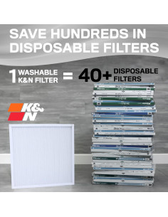 Filtro de Aire Lavable K&N HVC-8-12025 Merv 8 49.5x62.2 cm 2