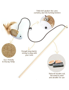 Kit de Juguetes para Gato Fashion&cool - Varita de Madera 3 Piezas 2