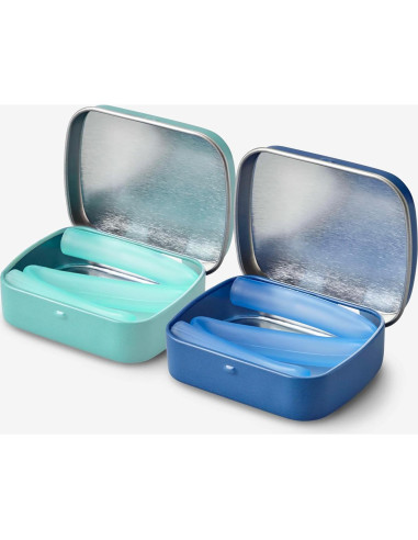 Pajitas de Silicona Reutilizables GoSili 20.32 cm 2pk Cobalto/Menta