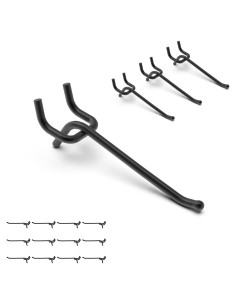 Ganchos de Tablero de Clavos HUHOLE 10 cm Negro 25PC Alta Resistencia