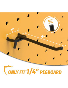 Ganchos de Tablero de Clavos HUHOLE 10 cm Negro 25PC Alta Resistencia 2