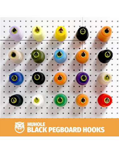 Ganchos de Tablero de Clavos HUHOLE 10 cm Negro 25PC Alta Resistencia