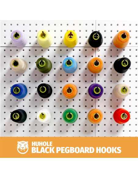 Ganchos de Tablero de Clavos HUHOLE 10 cm Negro 25PC Alta Resistencia