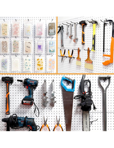 Ganchos de Tablero de Clavos HUHOLE 10 cm Negro 25PC Alta Resistencia