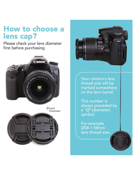 Tapa de Lente Frontal Foto&Tech 39mm con Cuerda Antipérdida