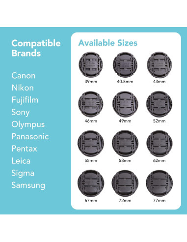Tapa de Lente Frontal Foto&Tech 39mm con Cuerda Antipérdida