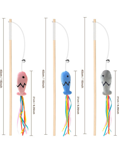 Juguete de Varita para Gatos Fashion&cool - 3 Piezas 40.64 cm
