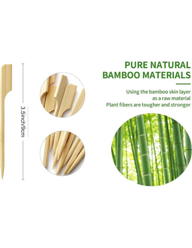 Pinchos de Bambú PFIEIFPO 8.89 cm 300 PCS para Aperitivos