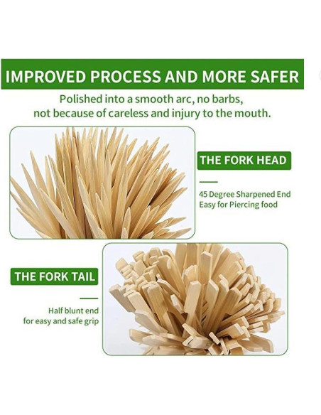 Pinchos de Bambú PFIEIFPO 8.89 cm 300 PCS para Aperitivos