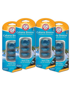Ambientador de Auto Arm & Hammer Frescura Cabana Breeze - 4 Piezas